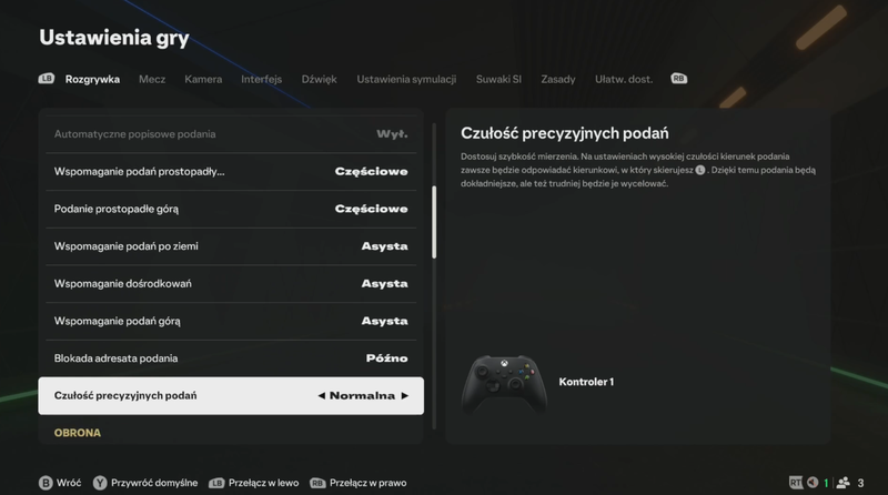 Czułość precyzyjnych podań w EA FC 25
